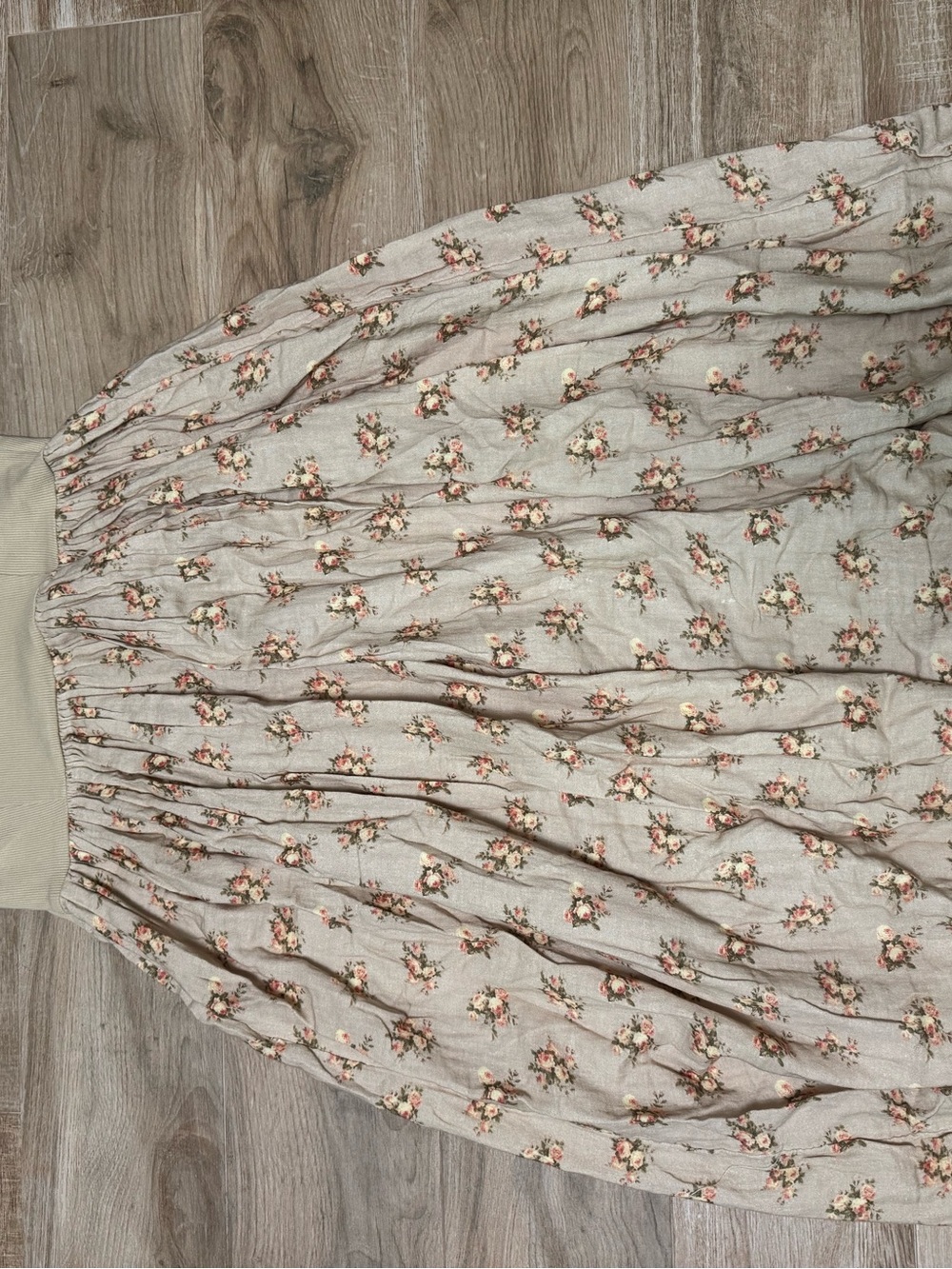 Urban Outfitters Ecote Strapless Lace-Up Tan Floral Midi NWT SIZE XL $79 - Picture 7 of 8